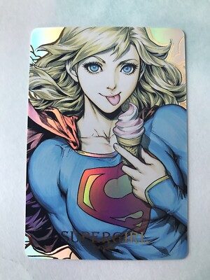 Marvel DC Supergirl Super Hero CCG Role Model Character Holo Foil Card ice cream