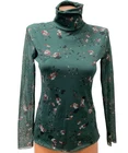 GANNI Roll Neck OLIVER Mesh Floral blouse top 38 - S