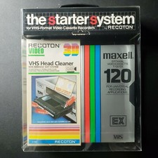 Vintage Recoton The Starter System VCR/VHS Care Set Factory Sealed Cleaner Tape