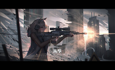 Anime girls art 2d portrait rifles frontline CCG Gaming Mat Desk