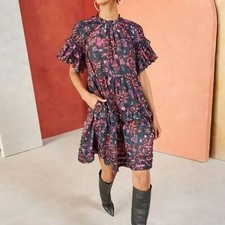 Ulla Johnson Faun Dancing Floral Midnight Dress