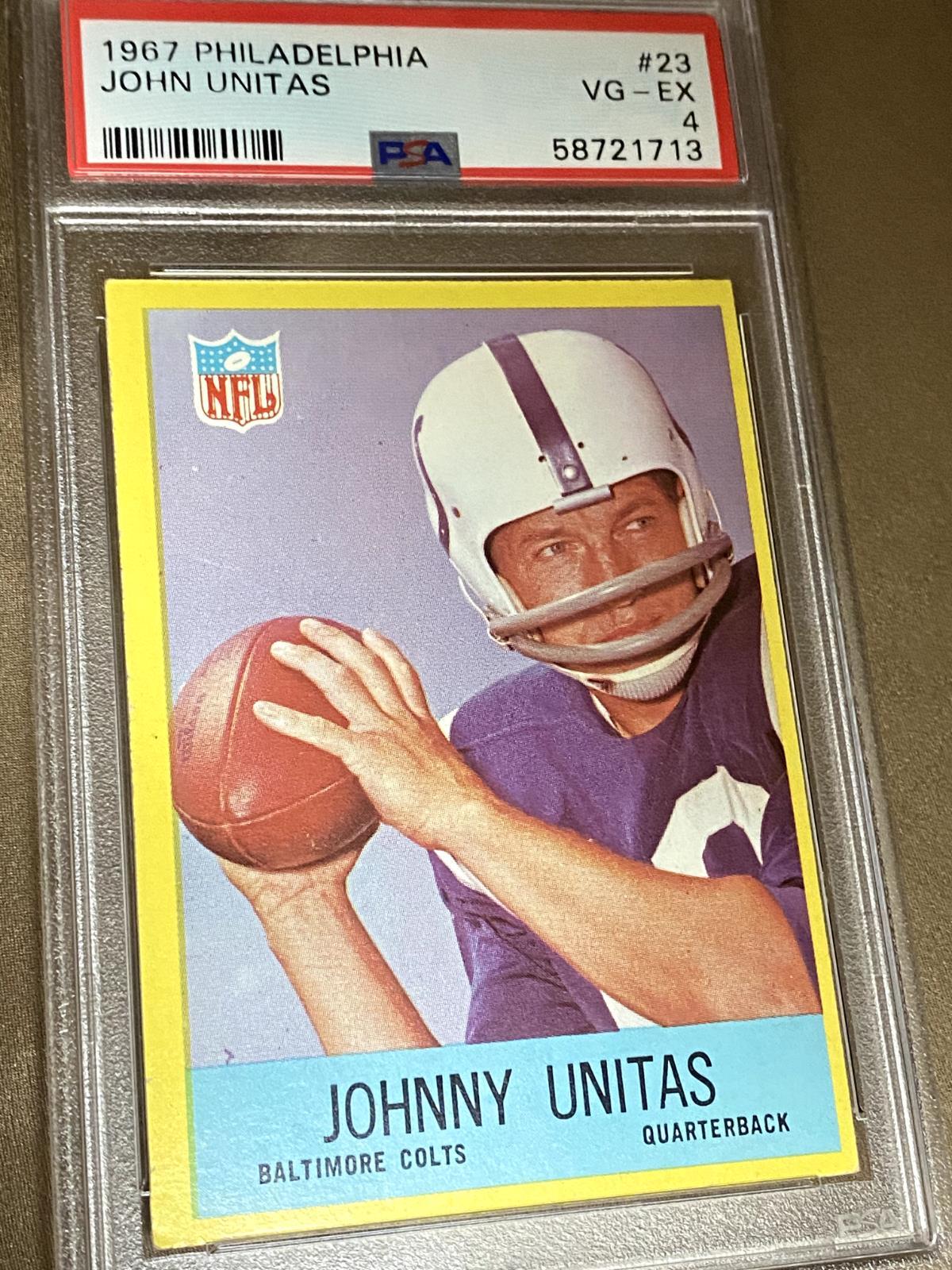 1967 Philadelphia Johnny Unitas #23 PSA 4 VG-EX