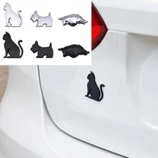 Metal 3D Cat Emblem Car Fender Side Door Rear Trunk Badge Sticker Universal