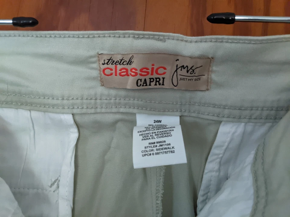 Pantalones capri elásticos clásicos para mujer JMS talla 24W usados Foto 3 de 4