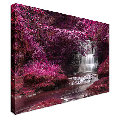 Lila Secret Wasserfall Leinwand Wandbild Bild Druck