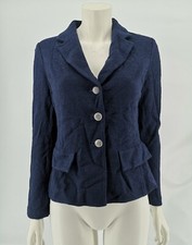 St. John Women's Blue Wool Blend Blazer Jacket Size Us 6 Uk 10 - Good Used