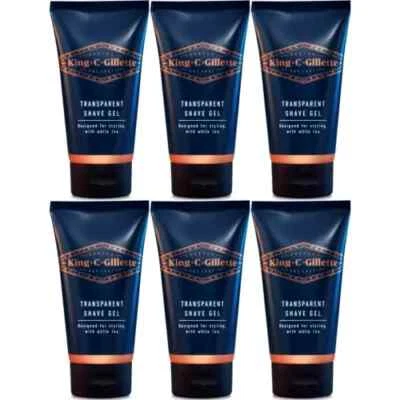 6 x King C. Gillette Shaving Gel 150ml Cooling Sensation/Refreshing