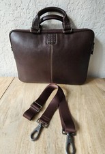 Boconi Leather Laptop Briefcase Messenger Bag...