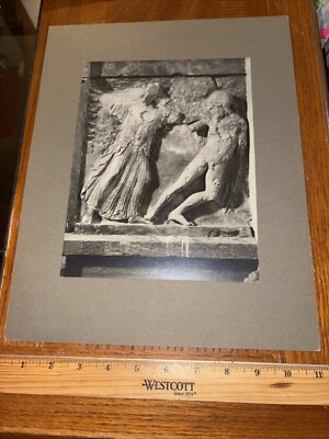 Vintage Athena Slaying Giant Metope from Temple E Selinus Greek Sculpture Photo