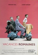 ROMAN HOLIDAY - HEPBURN / PECK / VESPA / MOTORCYCLE -REISSUE FRENCH MOVIE POSTER