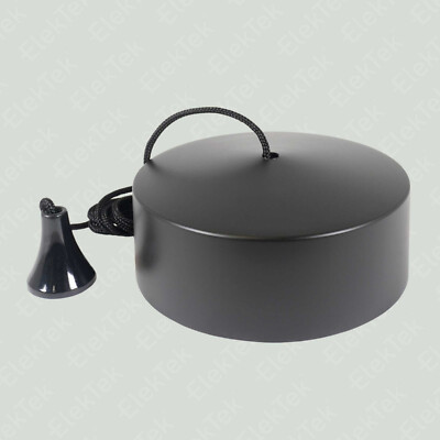 ElekTek Zugschalter-Set Mattschwarz – 800 Mm Kabel, Für Badezimmerleuchten, Mit 2-teiligem Verbinder, 83 Mm Durchmesser