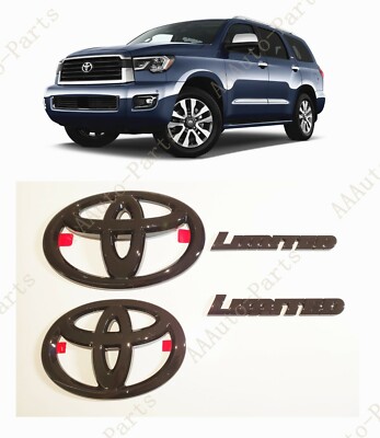 AUTO Gloss Black Limited Emblems Overlay Set (4pc) – Fits 2008-2021 Toyota Sequoia