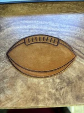 Football Felt PATCH Iron On Vtg 80s 90s Applique 4” NFL NCAA Bag Hat Player Ball