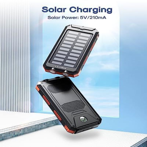 30000mAh Solar Power Bank Fast Charger for Phones in Orange