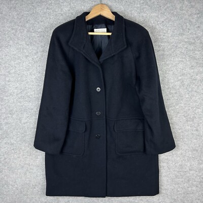 Precis Petite Wool Cashmere Coat Womens UK 14 Black Collared