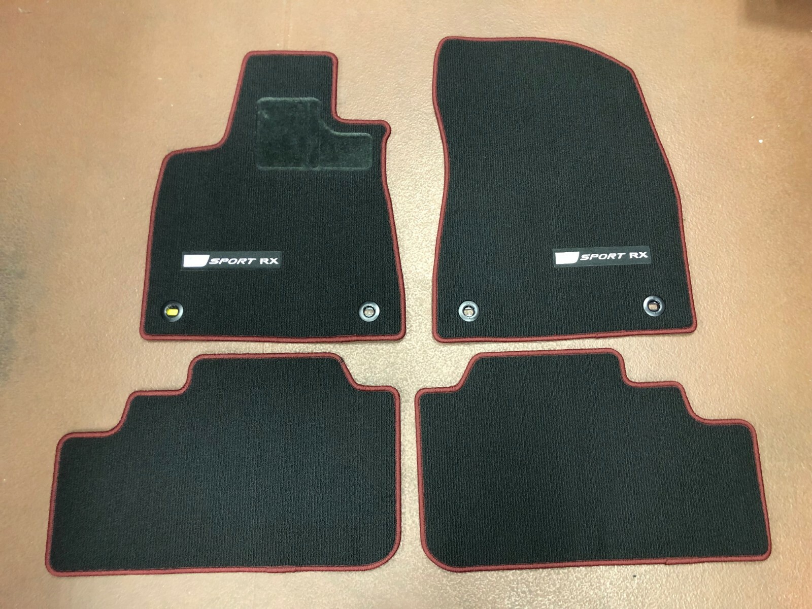 LEXUS RX350/450H 20162019 4PCS CARPET FLOOR MATS BLACK RED STITCH