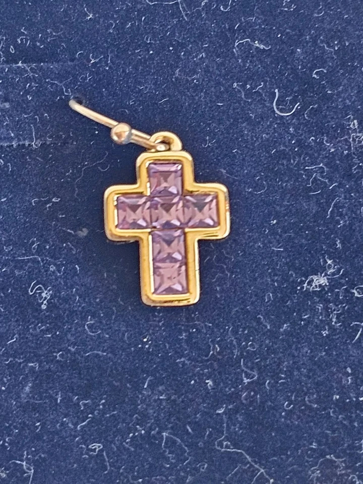 Swarovski CRUZ Piedra Rosa Oro Rodio Moda Pendientes Conjunto de Joyería 434664 Nuevo Foto 2 de 4