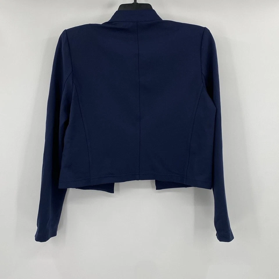 Chaqueta corta Michael Michael Kors azul medianoche cuello banda talla grande Foto 3 de 4