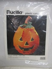Bucilla Plastic Canvas Kit 6129 JACK-O-Lantern Pumpkin Candy Dish New