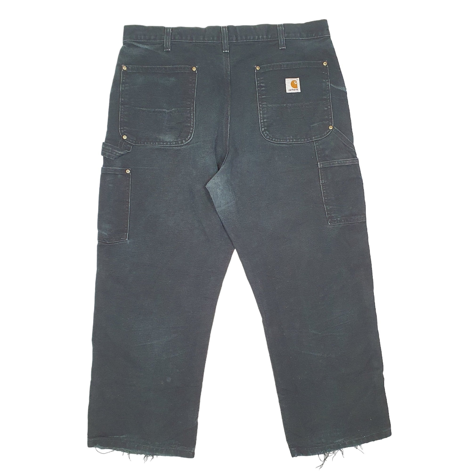CARHARTT Double Knee Riveted Carpenter Workwear Trousers Cotton Black W36 L26 image 3