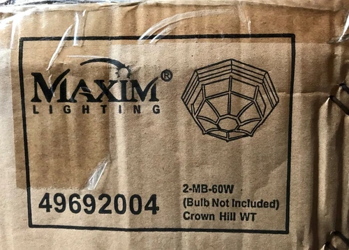 LOT OF 6 Maxim Lighting Crown Hill 2-Light Outdoor Ceiling Mount White - 1020WT - Picture 6 of 6