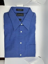 The Arrow Company Blue Shirt Sz Large 16 1/2 - 34/35 Blue Vintage Made in USA