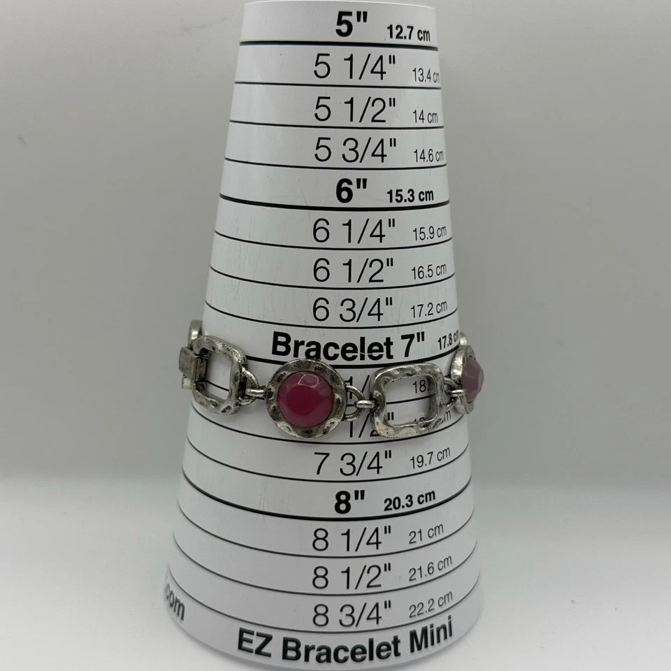 Pulsera de eslabones de plata Lia Sophia con piedras multicolores - Elegante 7,5" Y2K años 90 2000 Foto 4 de 4