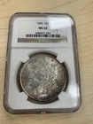 1889 Morgan Silver Dollar $1 Graded NGC MS62 90% Silver Both Sides Toned Coin