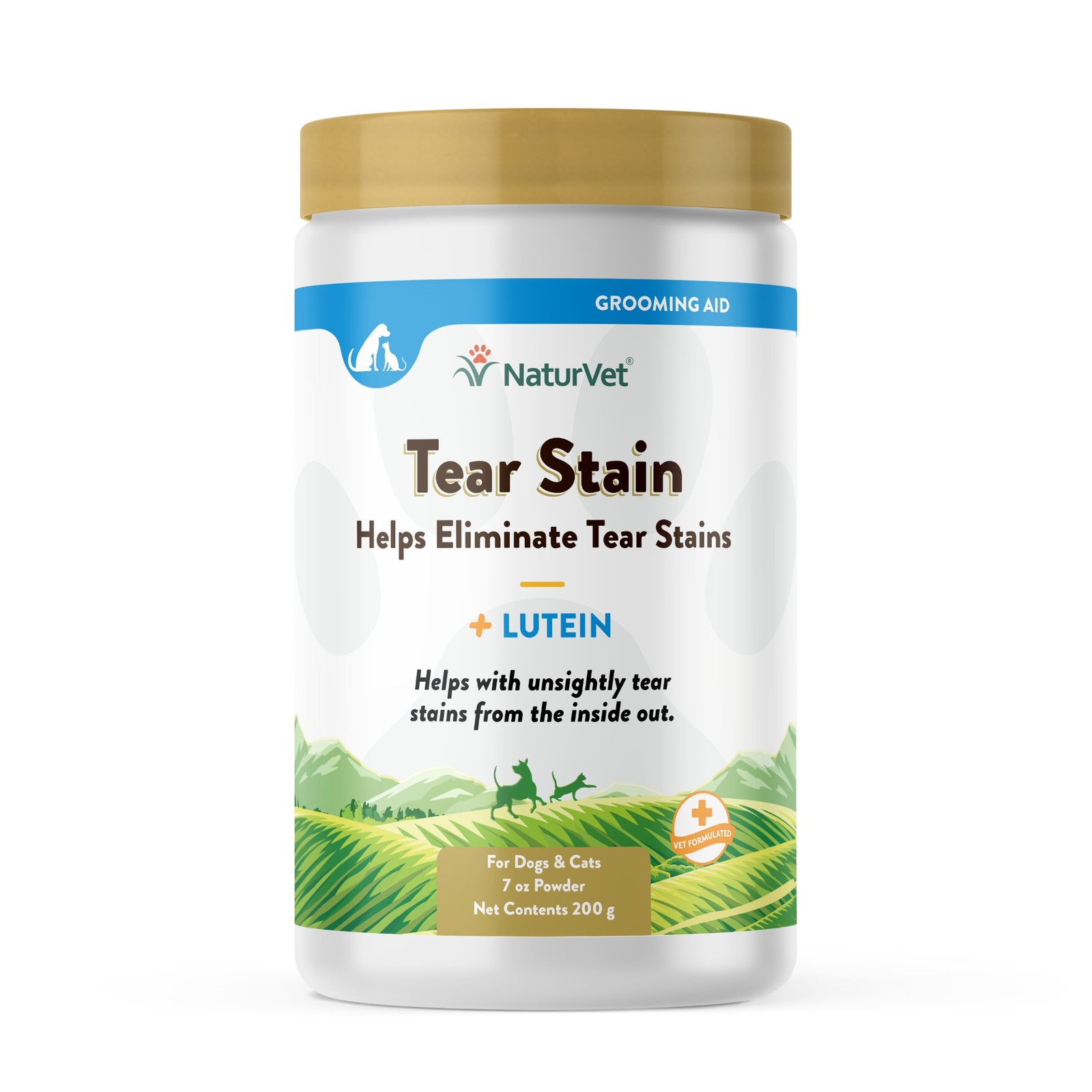 NaturVet TEAR STAIN Removal All Natural Powder Supplement Dog Cat 200 gram 3PACK