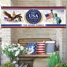 Personalized 250th USA Anniversary Banner Custom Patriotic