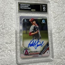 2019 Bowman Chrome Patrick Sandoval Prospects Autographed Rookie Card