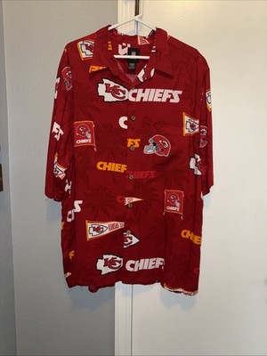 Kansas City Chiefs Hawaiian Shirt Mens 2XL Red Football NFL Team Apparel