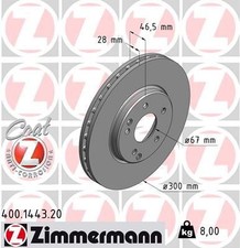 2x ZIMMERMANN Bremsscheibe 400.1443.20 für CHRYSLER MERCEDES-BENZ 2x ZIMMERMANN Bremsscheibe 400.1443.20 für CHRYSLER MERCEDES-BENZ