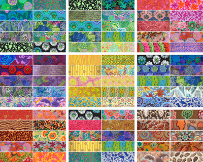 Kaffe Fassett Designer Cotton Mix & Match 10 of  5'' x 5'' Charms - All Colours