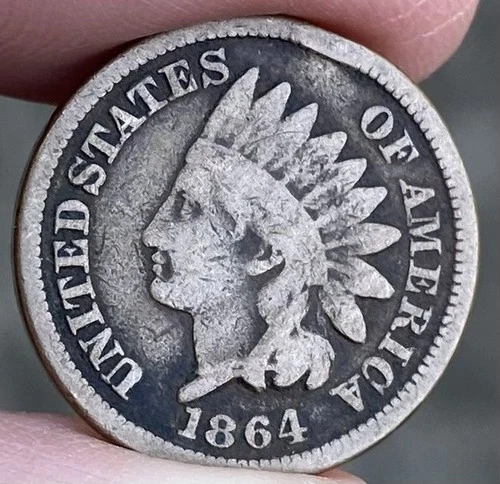 1864 INDIAN HEAD Cent - 1 Penny CN Copper-Nickel - CIVIL WAR - (VERY NICE) e865