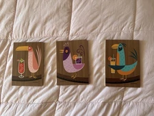 SHAG Josh Agle “Cocktail Birds” Unframed Wooden Serigraph Art Print 3 of 6