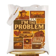 G2TUP Country Singer Inspired Tote Bag Western Music Large, I'm the P Tg