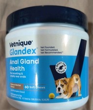 Glandex Anal Gland Health Chews For All Dogs 60 Soft Chews Exp 08/2027 Sealed