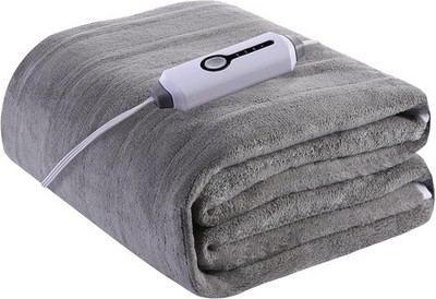 YAKEE Electric Mattress Pad Twin Szie 39''x75'', Soft Colar Fleece Twin, Gray 