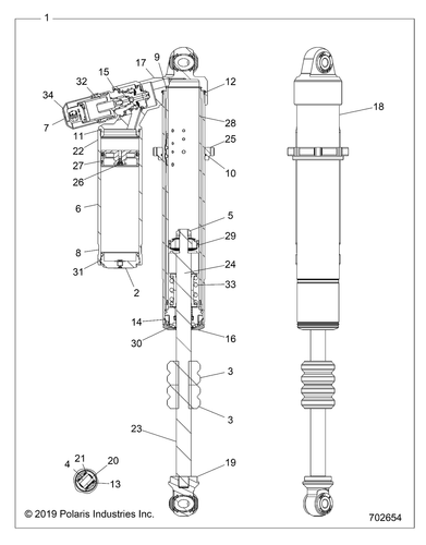 Polaris ASM., NEG. SPRING GUIDE, Genuine OEM Part 1501179, Qty 1