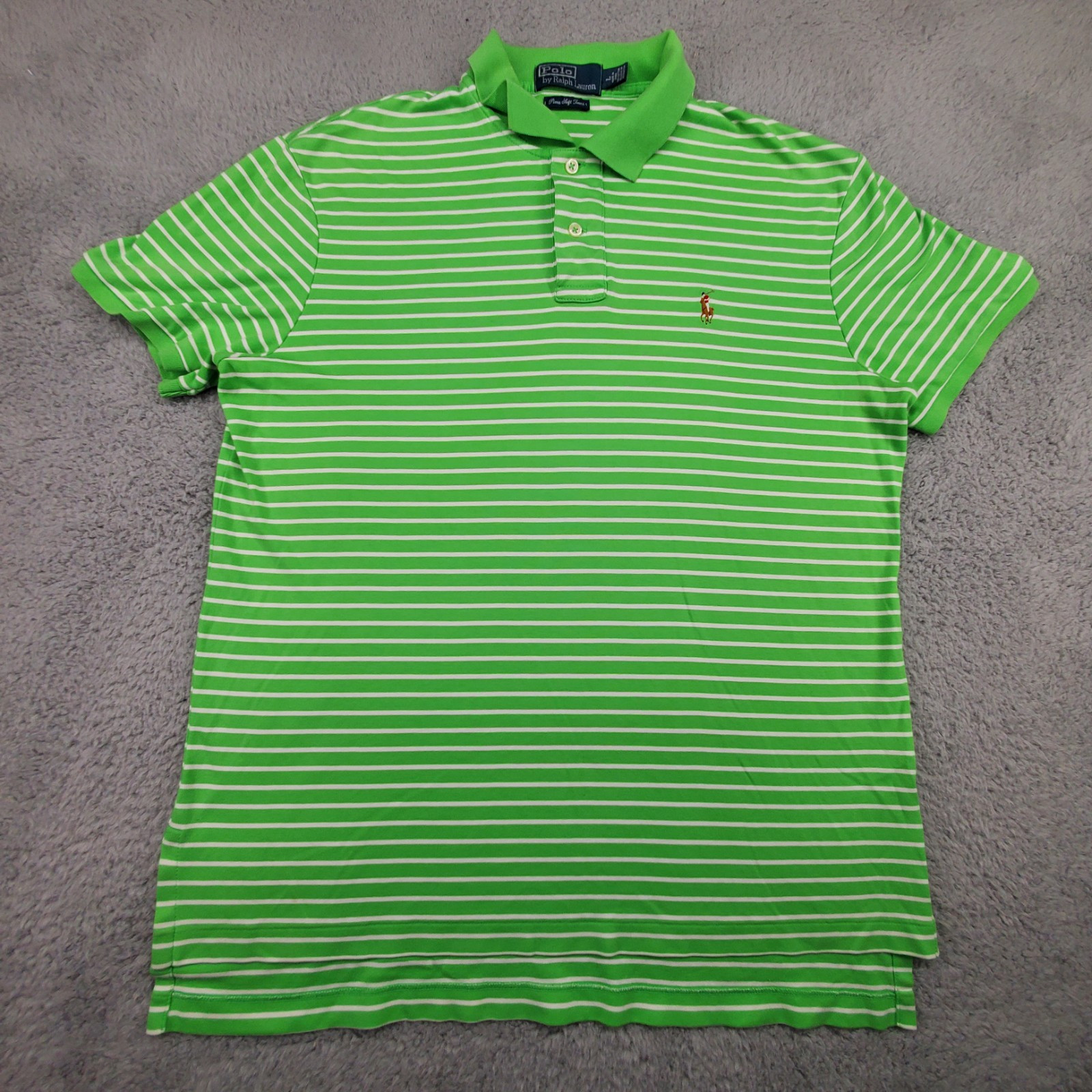 Camicia uomo Ralph Lauren grande verde Pima soft touch preppy carne pony casual