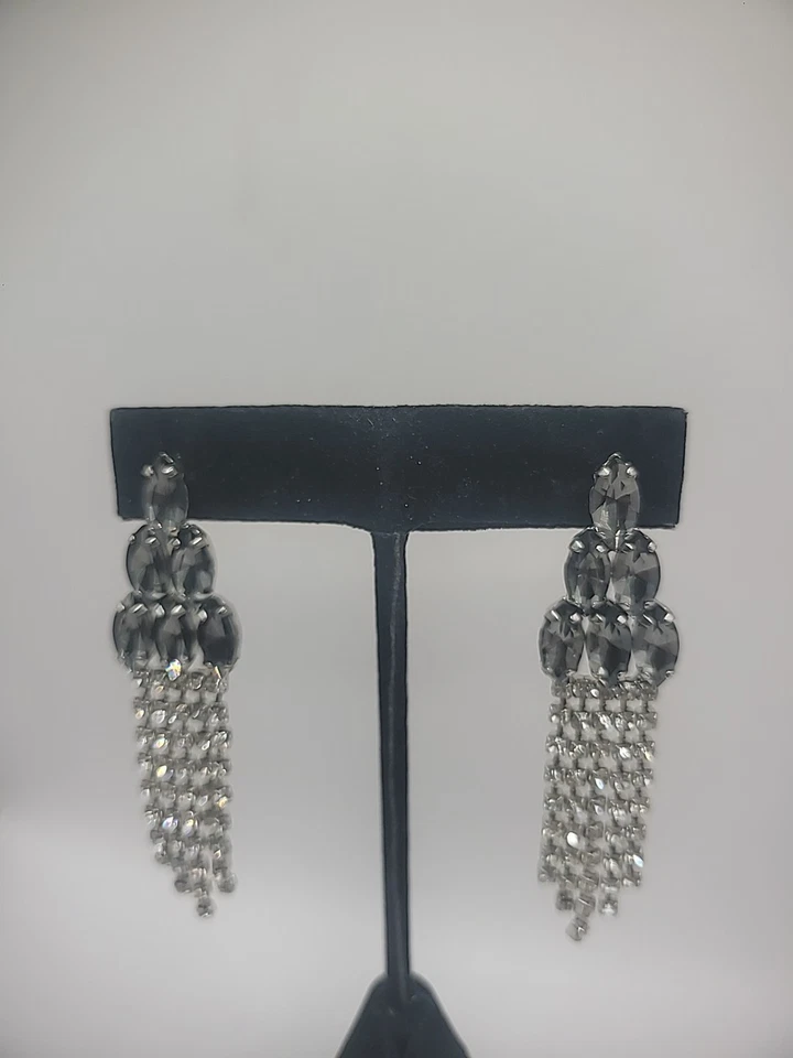 Pendientes Vintage Pierced Stud Araña Corteza Blanco Gris Joyería Disfraz Foto 4 de 4