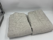 New Set/2 Pottery Barn Belgian Flax Linen EURO Handcrafted Shams - Flax Color