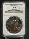 1987 NGC MS69 S$1 American Silver Eagle Coin