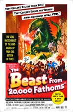 THE BEAST FROM 20,000 FATHOMS" (1953) 27"x41" - sci-fi one sheet movie poster!!