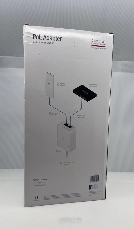 Ubiquiti POE-24-24W-5P | New Condition - Open Box | 5-Pack | POE Adapter - Image 2 of 4