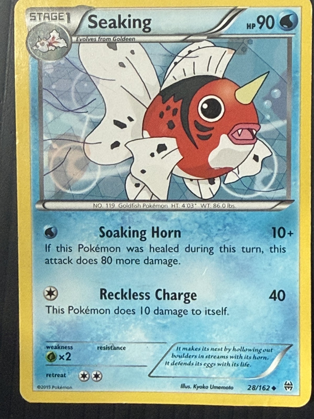 Seaking 28/162 Uncommon XY - BREAKthrough Pokemon Damaged