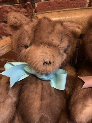 16  Tall recycled fur Bear Handmade By Belva Dalton
