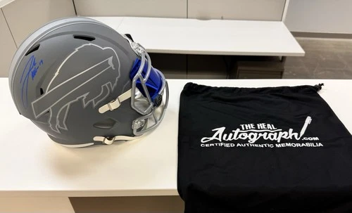 Josh Allen Signed Auto Full Size Replica Slate Helmet w/visor!! Beckett COA