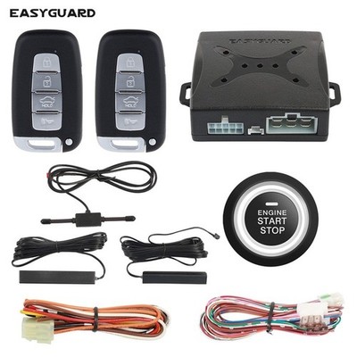 EASYGUARD car alarm remote start push button automatically lock pke keyless go
